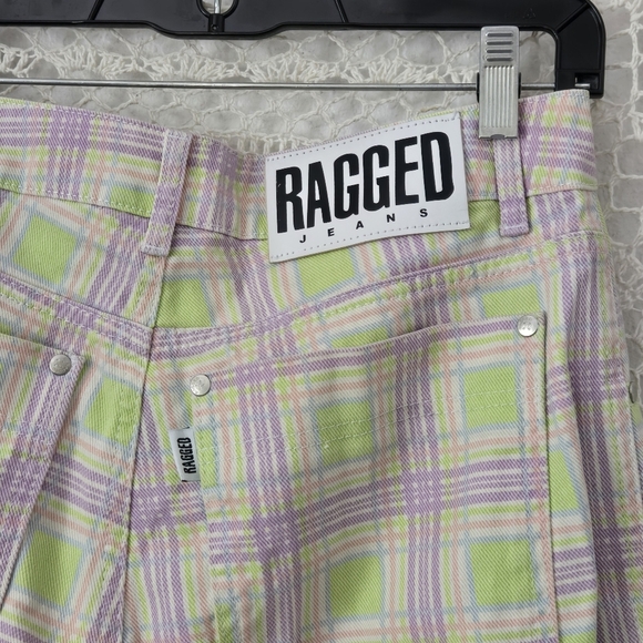 NEW Free People Ragged Priest Trail Jeans Plaid Utility Cargo Wide Straight Leg - Picture 11 of 16